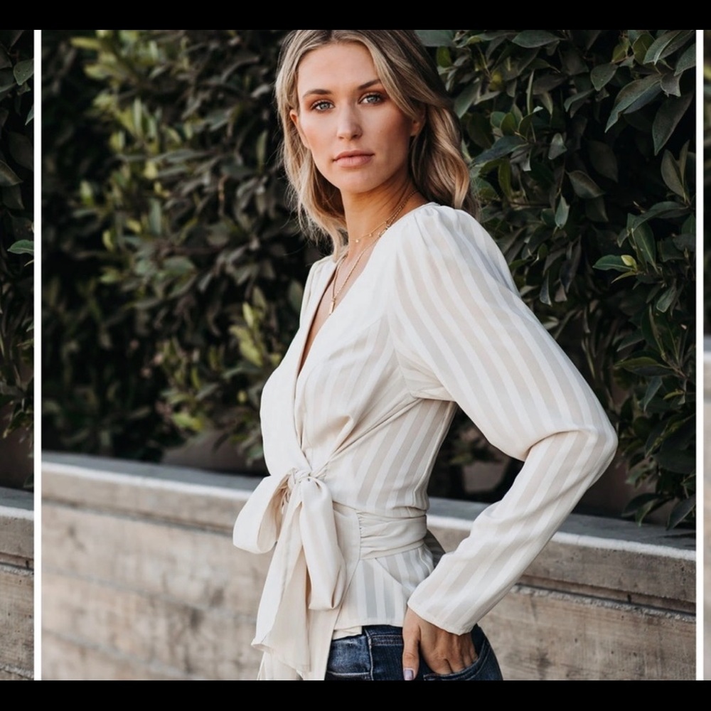 Vici- Eleanor Striped Wrap Blouse
